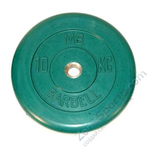 Диск обрезиненый цветной MB Barbell MB31-10 d-31мм 10кг