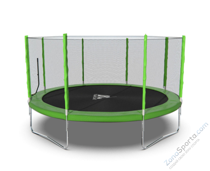 Батут DFC Trampoline Fitness с сеткой 14ft Светло-зелёный