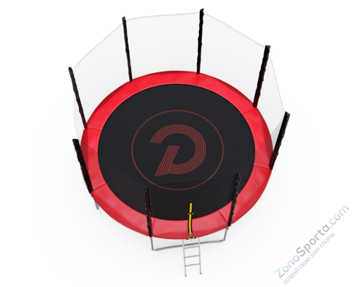 Батут с сеткой DFC Pelpo 12ft с лестницей, Red