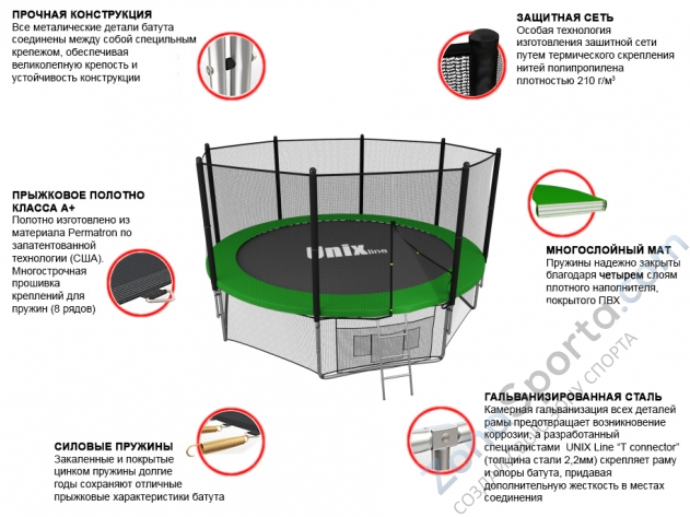 Батут Unix line 12 ft outside (Green) Батут Unix line 12 ft outside (Green)