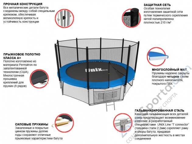Батут Unix line 14 ft outside (Blue) Батут Unix line 14 ft outside (Blue)