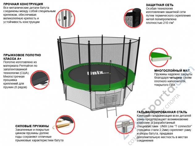 Батут Unix line 6 ft outside (Green) Батут Unix line 6 ft outside (Green)