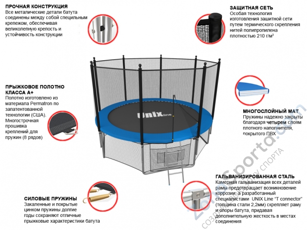 Батут Unix line 8 ft outside (Blue) Батут Unix line 8 ft outside (Blue)