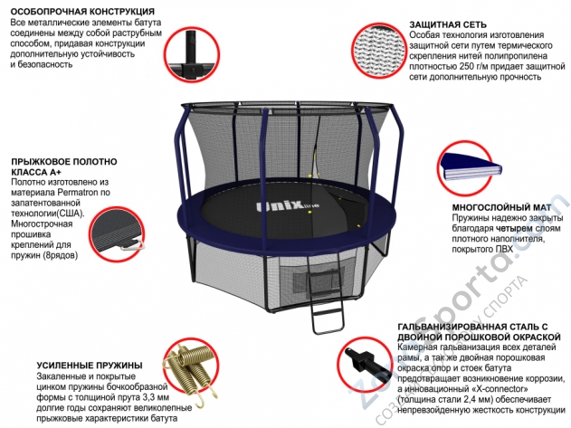 Батут Unix line 8 ft Supreme (Blue) Батут Unix line 8 ft Supreme (Blue)