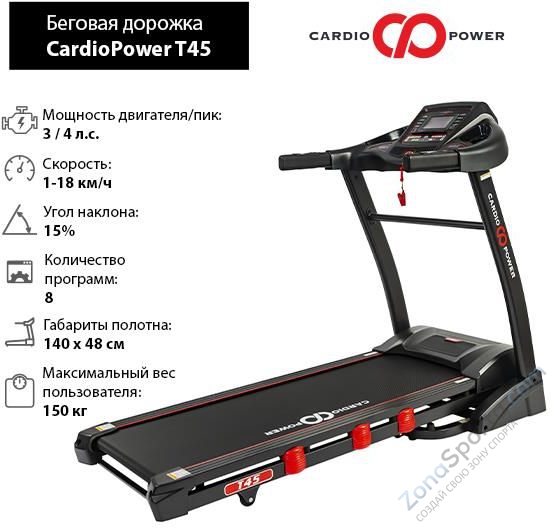 Беговая дорожка CardioPower T45 Беговая дорожка CardioPower T45