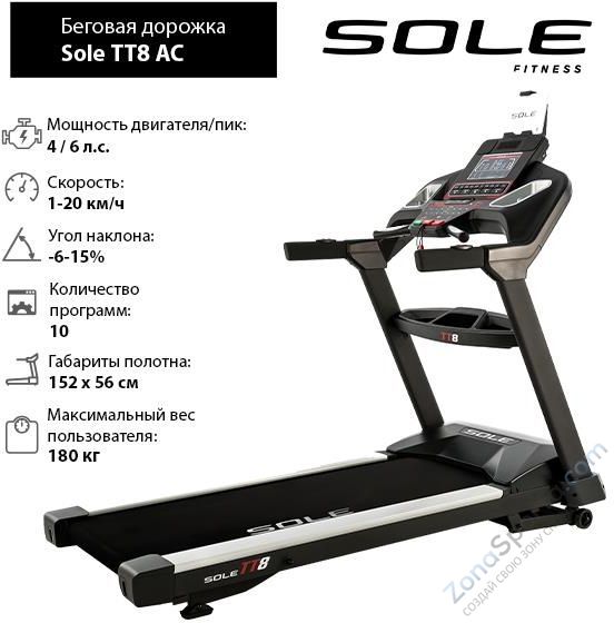 Беговая дорожка Sole Fitness TT8 AC (2019)
