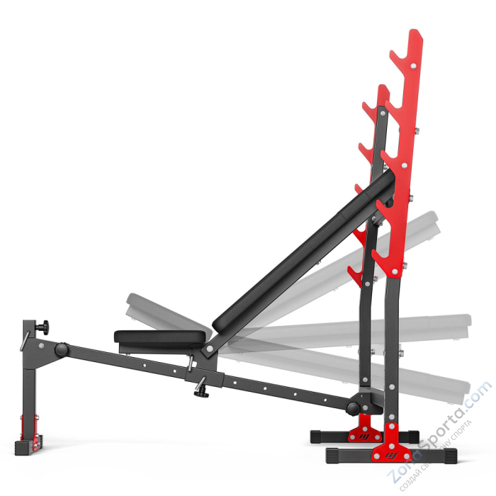 Cкамья для жима лежа с регулируемым углом наклона, с отрицательным углом наклона Marbo Sport MH-L107 2.0