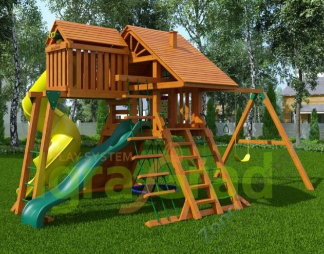 Деревянная детская площадка для дачи Igragrad Крепость Фани Deluxe 2