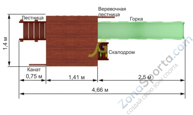 Деревянная детская площадка для дачи Igragrad Панда Фани Tower