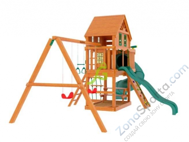 Деревянная детская площадка для дачи Igragrad Шато с трубой (Домик)
