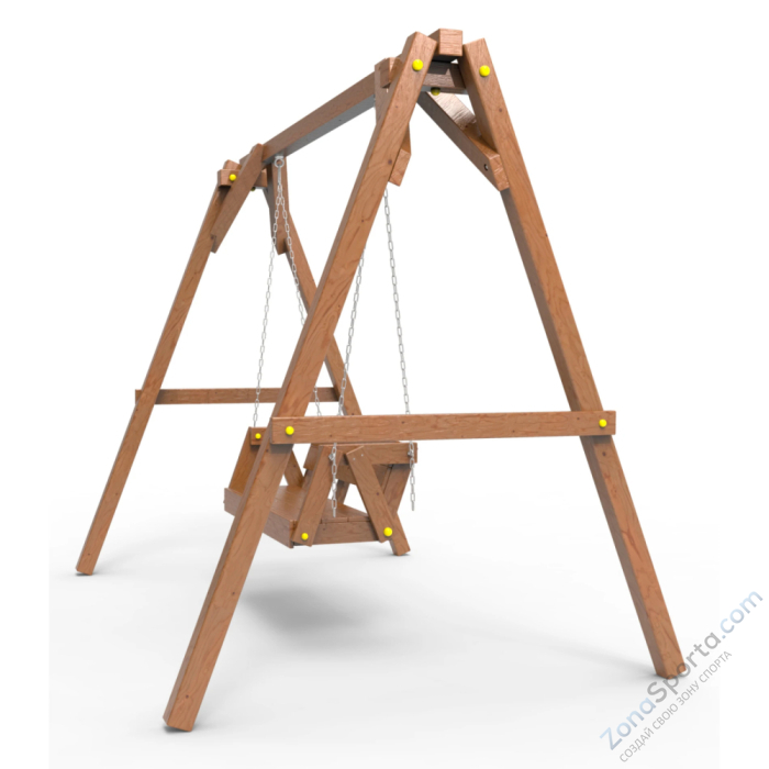 Деревянные качели Пикник 2 Оптимус (диванчик на цепях)
