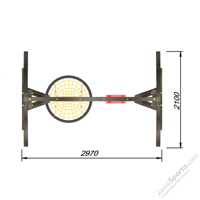 Деревянные качели Пикник 2 Black (качели гнездо 1м качели долька)