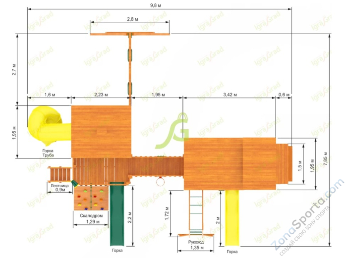 Детская деревянная площадка IgraGrad Домик 6 Совенок