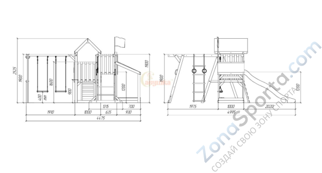 Детская площадка Савушка TooSun (Тусун) 4 Plus с песочницей