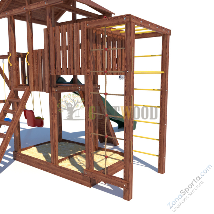 Детская деревянная игровая площадка для улицы дачи CustWood Active 1 Детская деревянная игровая площадка для улицы дачи CustWood Active 1