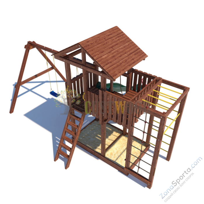 Детская деревянная игровая площадка для улицы дачи CustWood Active 1 Детская деревянная игровая площадка для улицы дачи CustWood Active 1