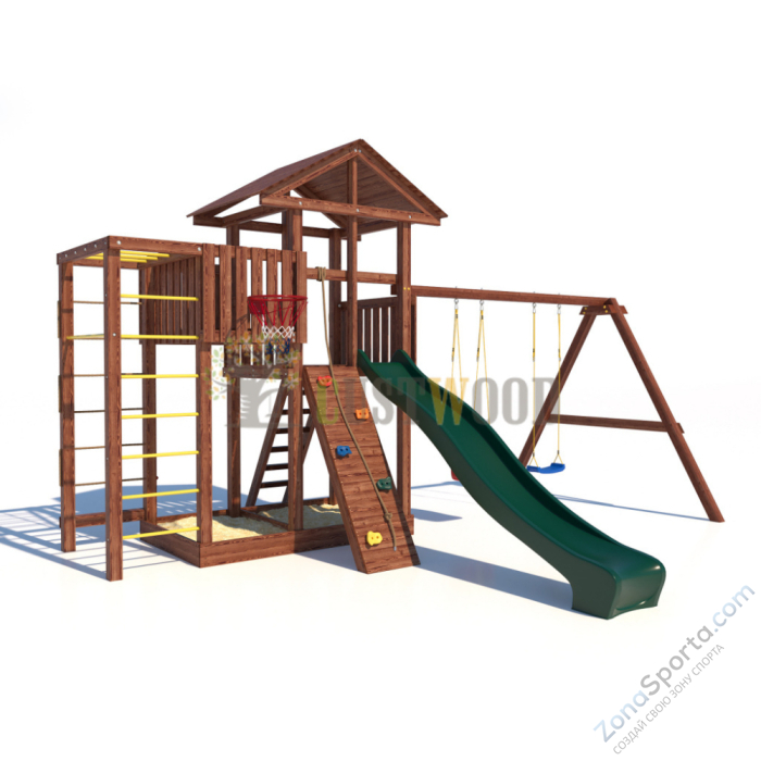 Детская деревянная игровая площадка для улицы дачи CustWood Active 1 Детская деревянная игровая площадка для улицы дачи CustWood Active 1