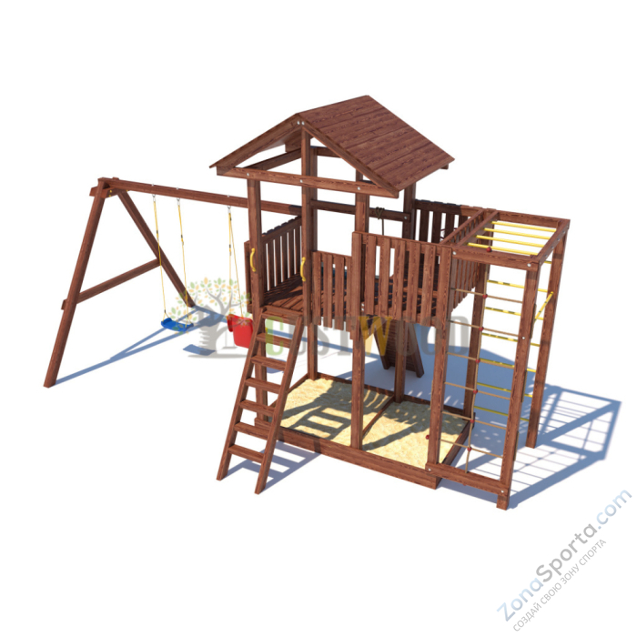 Детская деревянная игровая площадка для улицы дачи CustWood Active 1 Детская деревянная игровая площадка для улицы дачи CustWood Active 1