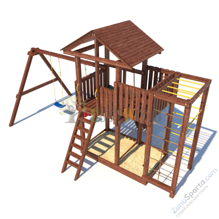 Детская деревянная игровая площадка для улицы дачи CustWood Active 1 Детская деревянная игровая площадка для улицы дачи CustWood Active 1