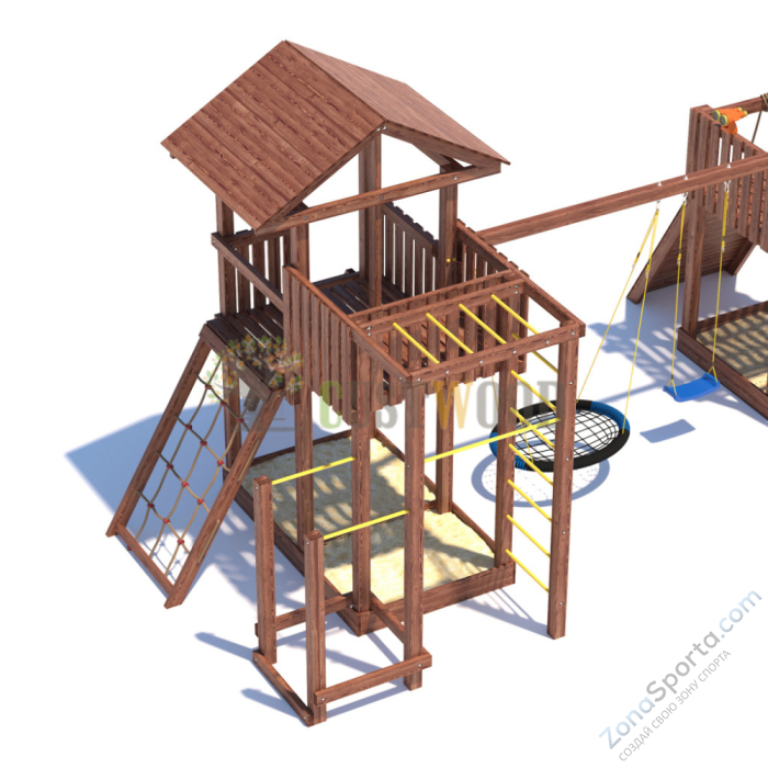 Детская деревянная игровая площадка для улицы дачи CustWood Active 10