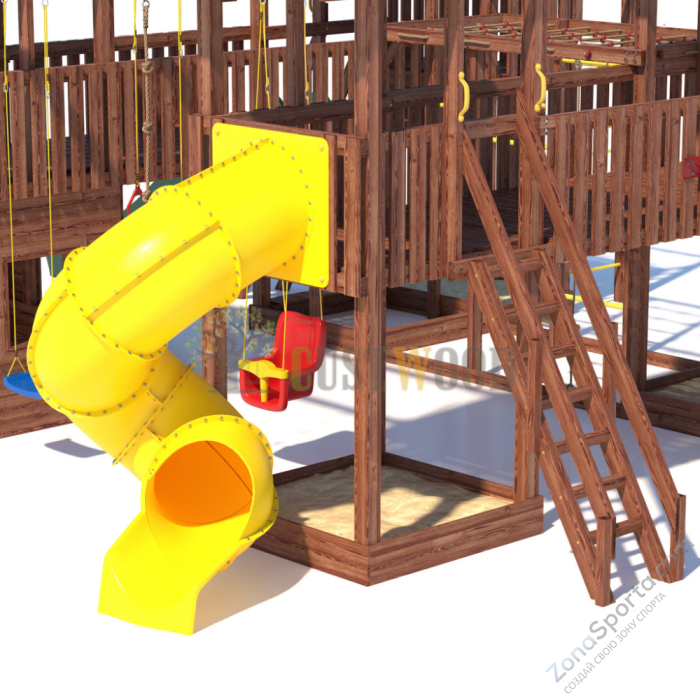 Детская деревянная игровая площадка для улицы дачи CustWood Active 16