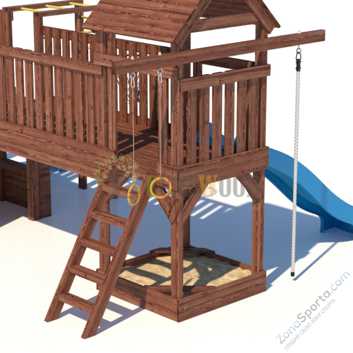 Детская деревянная игровая площадка для улицы дачи CustWood Scout SC11