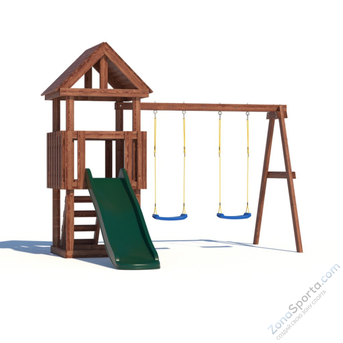 Детская площадка CustWood Junior Color JC1 с деревянной крышей