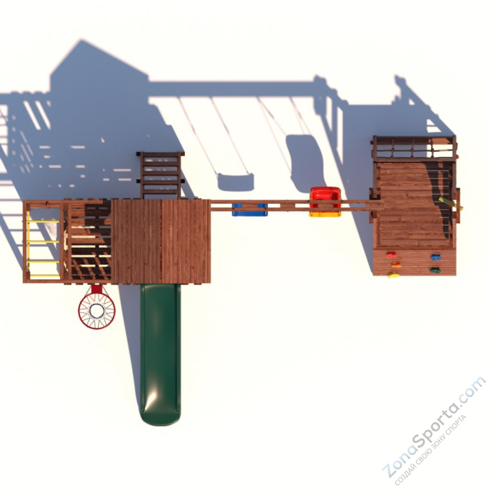 Детская площадка CustWood Junior Color JC15 с деревянной крышей