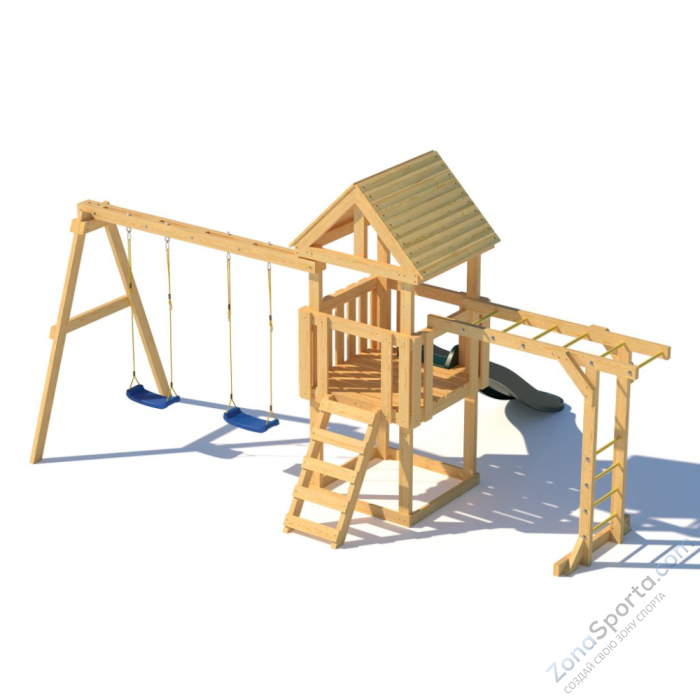 Детская площадка CustWood Junior J3 с деревянной крышей 