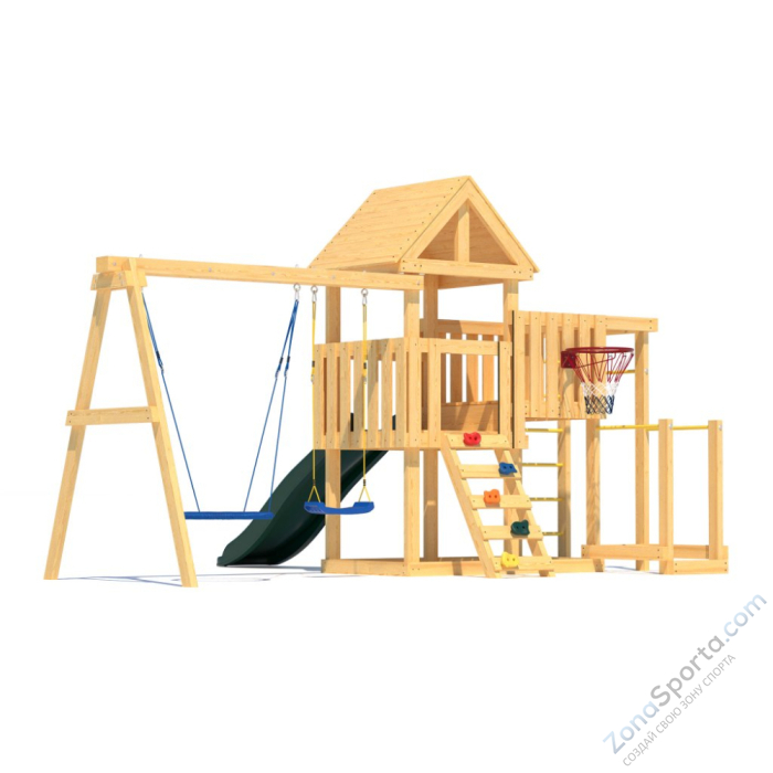 Детская площадка CustWood Junior J9 с деревянной крышей