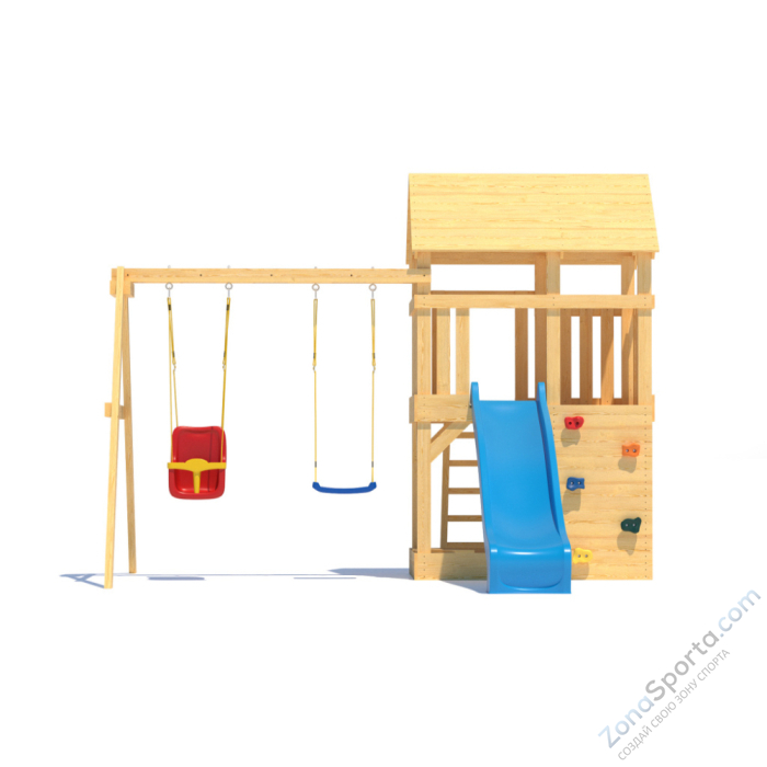 Детская площадка CustWood Scout S3+ с деревянной крышей 