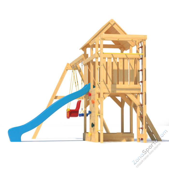 Детская площадка CustWood Scout S4 с деревянной крышей 