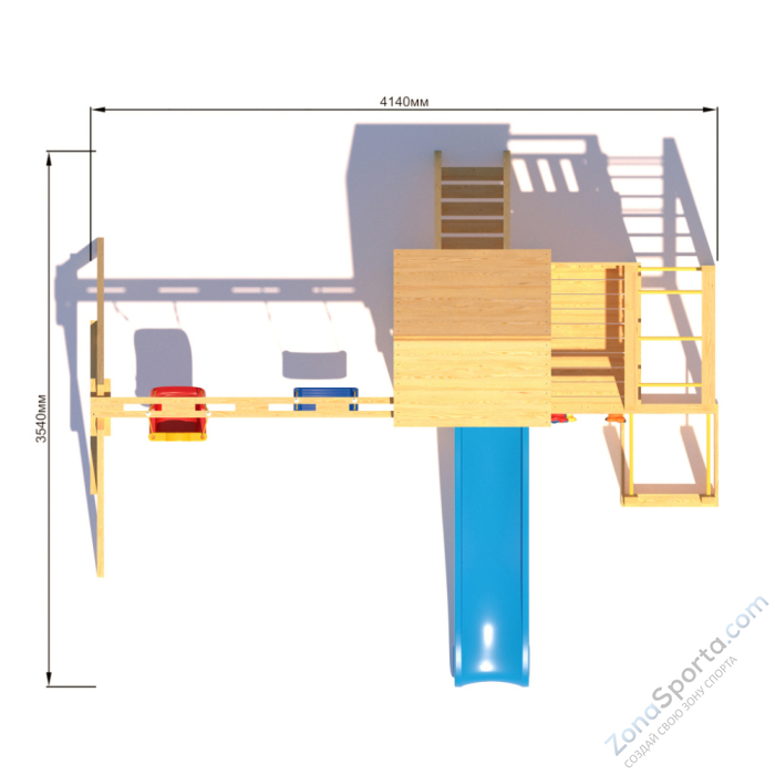 Детская площадка CustWood Scout S5 с деревянной крышей 