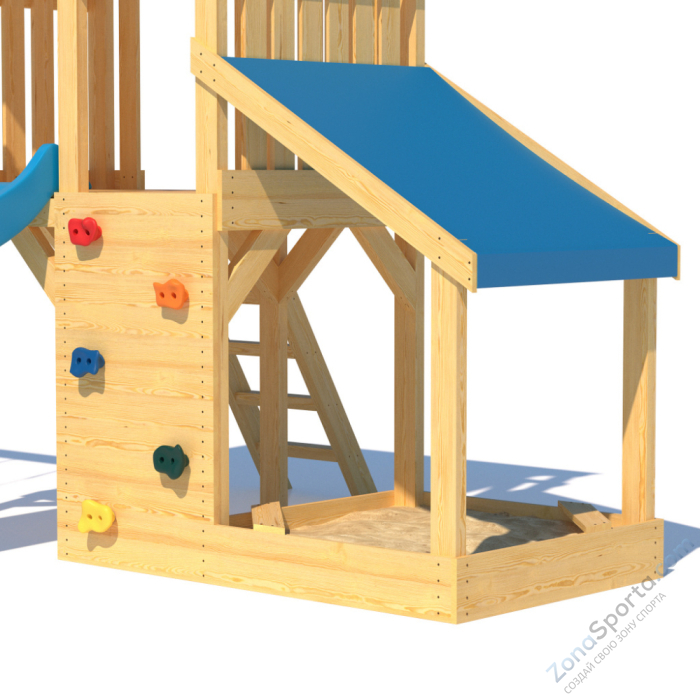 Детская площадка CustWood Scout S7+ с большой деревянной крышей
