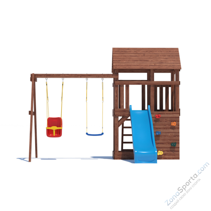 Детская площадка CustWood Scout SC3+ с деревянной крышей 