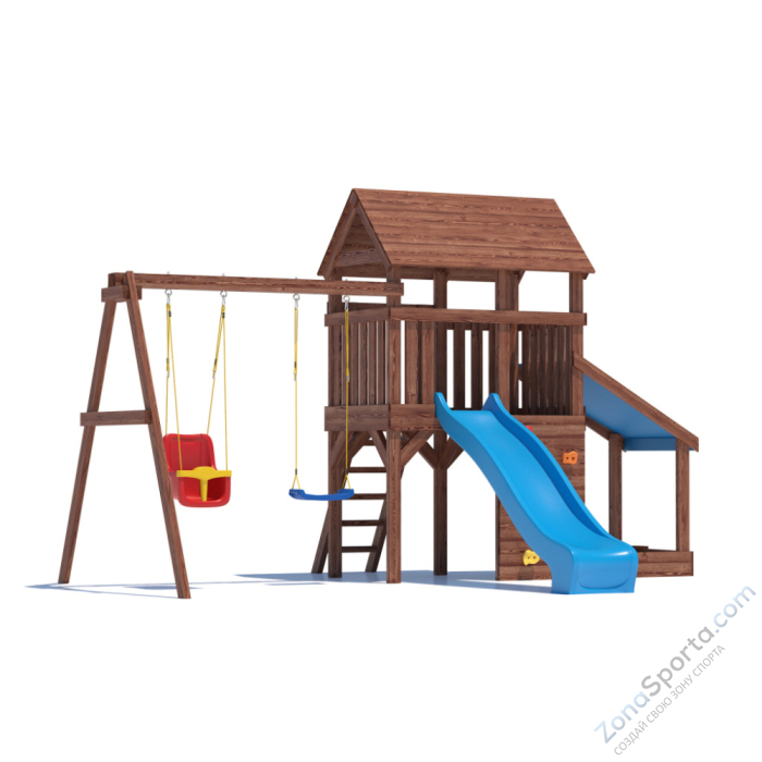 Детская площадка CustWood Scout SC7+ с большой деревянной крышей