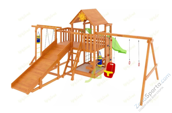 Детская площадка IgraGrad Крафт Pro 4 с зимней горкой