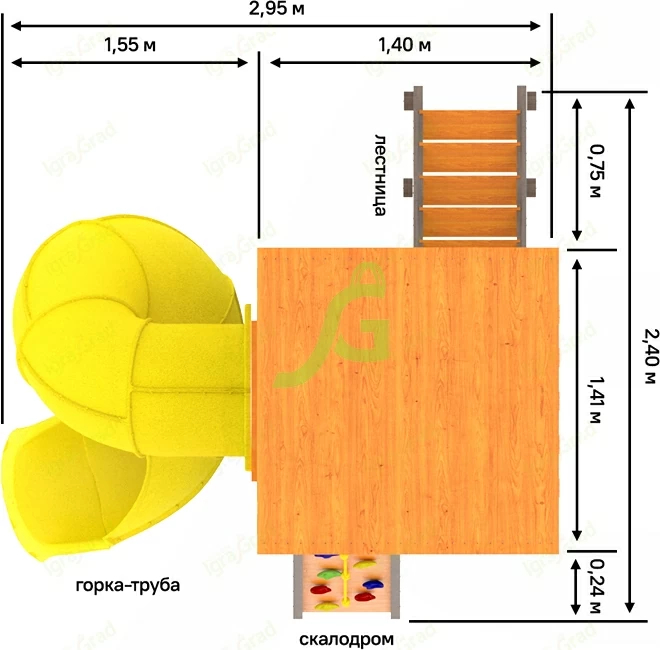 Детская площадка IgraGrad Панда Фани Tower с трубой