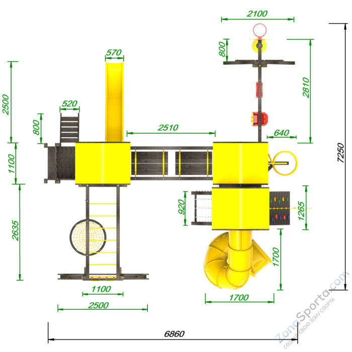 Детская площадка Пикник Black Стэйдж Бонд с трубой