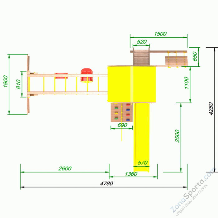 Детская площадка Пикник Оптимус с рукоходом