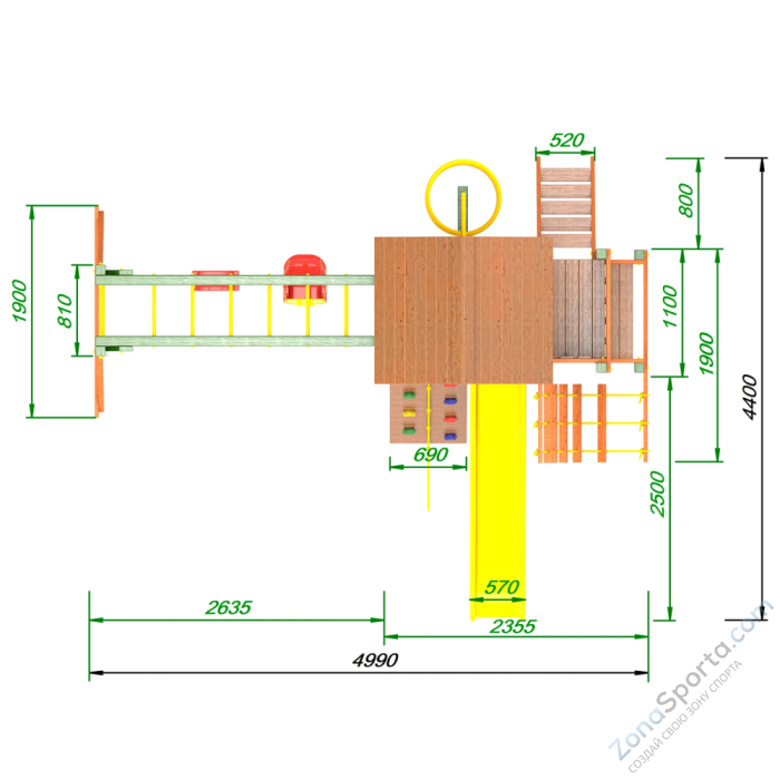 Детская площадка Пикник Вега Д Макси с рукоходом Вираж
