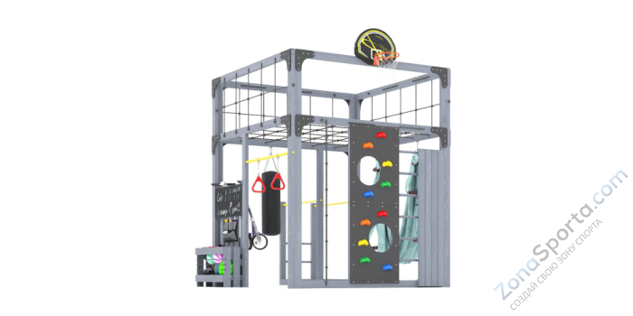 Детская площадка Савушка Куб-1 (Серый) с гамаком для йоги
