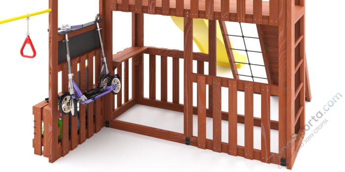 Детская площадка Савушка Куб-3 (Махагон) подушками и коконом