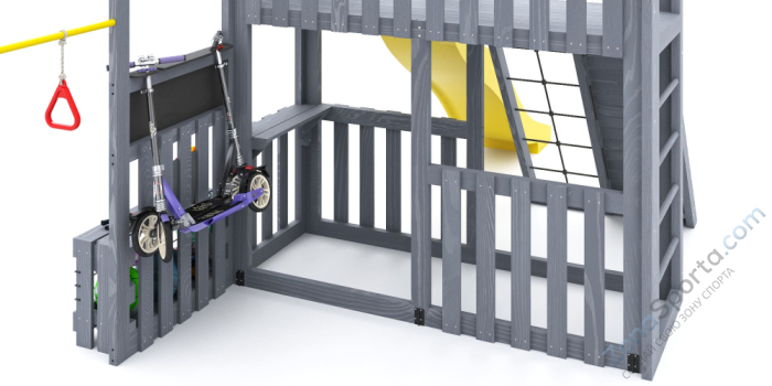 Детская площадка Савушка Куб-3 (Серый) с подушками