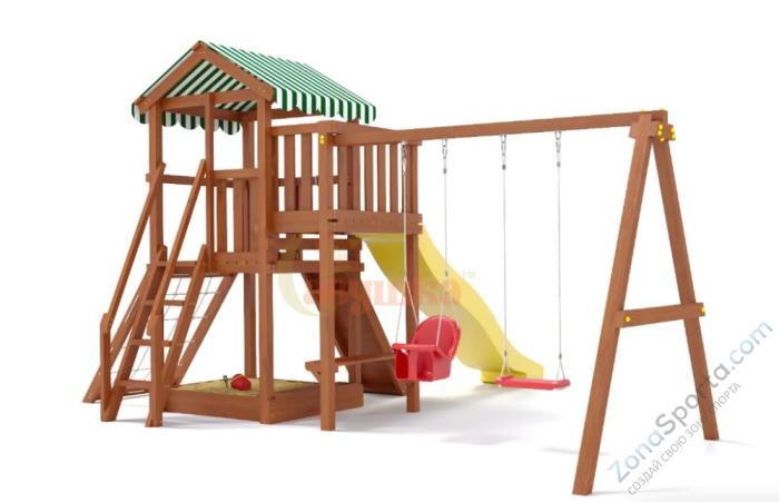 Детская площадка Савушка Мастер 2 (Махагон) Plus (горка 3 метра)