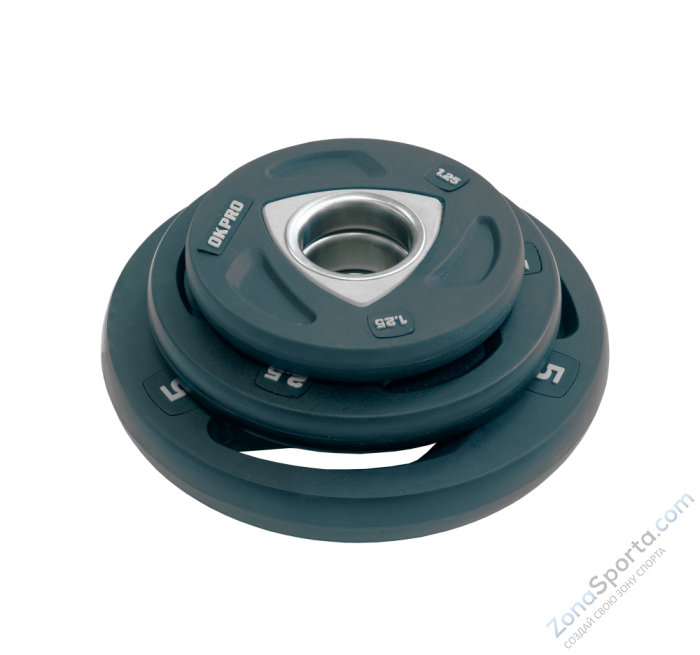 Диск олимпийский полиуретановый 2,5 кг OKPRO OK2037А-250-G
