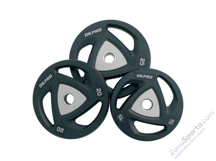 Диск олимпийский полиуретановый 20 кг OKPRO OK2037A-2000-G