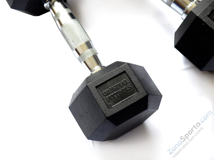 Гантель 5 кг гексагональная Original FitTools FT-HEX-05
