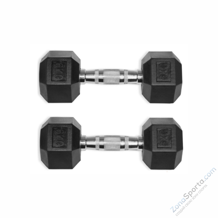 Гексагональные обрезиненные гантели UltraGym от 12,5 до 25 кг 