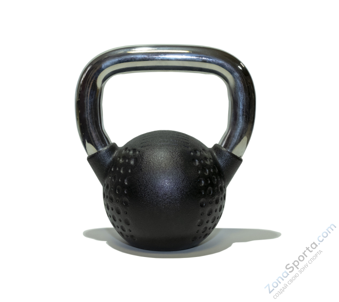 Гиря 8 кг с хромированной ручкой полиуретановая (CPU) Original FitTools Гиря 8 кг с хромированной ручкой полиуретановая (CPU) Original FitTools